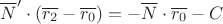 $\overline{N}'\cdot(\overline{r_2}-\overline{r_0})=-\overline{N}\cdot\overline{r_0}-C$