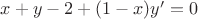 $x+y-2+(1-x){y}'=0$