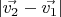 $|\vec{v_2}-\vec{v_1}|$