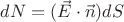 $dN = (\vec{E}\cdot \vec{n})dS$