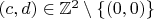 $(c,d)\in\mathbb Z^2\setminus\{(0,0)\}$