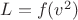 $L = f({v^2})$