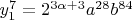 $\[y_1^7  = 2^{3\alpha  + 3} a^{28} b^{84} \]$