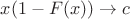 $x(1-F(x))\to c$