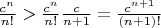$\frac{c^n}{n!}>\frac{c^n}{n!}\frac{c}{n+1}=\frac{c^{n+1}}{(n+1)!}$