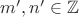 $m',n'\in\mathbb Z$