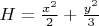 $H=\frac{x^2}{2}+\frac{y^2}{3}$