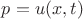 $p=u(x,t)$