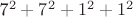 7^2+7^2+1^2+1^2 7^2+7^2+1^2+1^2