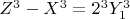 $Z^3-X^3=2^3Y_1^3$