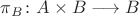 $\pi_B\colon A\times B\longrightarrow B$