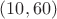 $(10,60)$