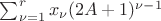 $\sum_{\nu=1}^r x_\nu(2A+1)^{\nu-1}$