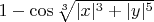 $1-\cos\sqrt[3]{|x|^3+|y|^5}$