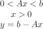 $$\begin{array}{c}0<Ax<b\\x>0\\y=b-Ax\end{array}$$