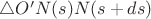 $\triangle O'N(s)N(s+ds)$