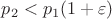 $p_2<p_1(1+\varepsilon)$