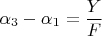 $\alpha_3-\alpha_1=\dfrac{Y}{F}$