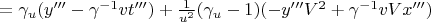 $ =  \gamma_u(y''' - \gamma^{-1}vt''') + \frac{1}{u^2}(\gamma_u - 1)(-y''' V^2 +\gamma^{-1}vVx''')$
