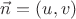 $\vec n=(u,v)$