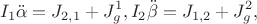 $$I_1\ddot{\alpha}=J_{2,1}+J^1_g, I_2\ddot{\beta}=J_{1,2}+J^2_g,$$