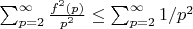 $\sum_{p =2}^{\infty} {\frac{f^2(p)}{p^2}} \leq \sum_{p=2}^{\infty} {1/p^2}$