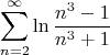 $$
\sum\limits_{n = 2}^\infty  {\ln \frac{{n^3  - 1}}
{{n^3  + 1}}} 
$$