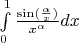 $\int\limits_{0}^{1} \frac{\sin(\frac{\alpha} {x})}{x^{\alpha}}dx$