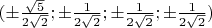$(\pm\frac{\sqrt5}{2\sqrt2}; \pm\frac{1}{2\sqrt2}; \pm\frac{1}{2\sqrt2}; \pm\frac{1}{2\sqrt2})$