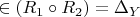 $\in \left(R_1 \circ R_2\right) = \Delta_Y$