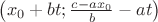 $\left(x_0+bt;\frac{c-ax_0}b-at\right)$