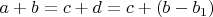 $a+b=c+d=c+(b-b_1)$