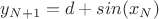 $y_{N+1}=d+sin(x_{N})$