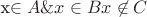 x\in A\&x\in B x\not \in C