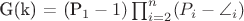 G(k) = (P_1 - 1) \prod_{i=2}^{n} (P_i - \angle_i)