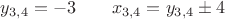 $y_{3,4}=-3 \qquad x_{3,4}=y_{3,4}\pm 4$