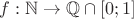 $f:\mathbb N \to \mathbb Q\cap [0;1]$
