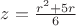 $z=\frac{r^2+5r}{6}$