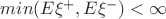 $min(E\xi^+,E\xi^-)<\infty$
