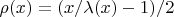 $\rho(x) = (x/\lambda(x) - 1)/2$