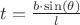 $t = \frac{b\cdot \sin(\theta)}{l}$