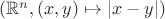 $(\mathbb{R}^n, (x, y) \mapsto |x - y|)$