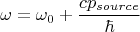 $$\omega =\omega_0+\frac{cp_{source}}{\hbar}$$