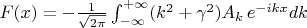 $F(x)=-\frac{1}{\sqrt{2 \pi}}\int_{-\infty}^{+\infty}(k^2+\gamma^2)A_k \, e^{-ikx}dk$