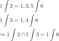 $\[
\begin{gathered}
  1\int 2  = 1,3,5\int 6  \hfill \\
  1\int 3  = 1,4\int 6  \hfill \\
   \Rightarrow 1\int 2  \cap 1\int 3  = 1\int 6  \hfill \\ 
\end{gathered} 
\]
$