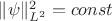 $\|\psi\|_{L^2}^2=const$