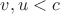 $v,u<c$