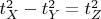 $t_X^2-t_Y^2=t_Z^2$