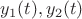 $y_1(t), y_2(t)$