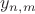 $y_{n,m}$